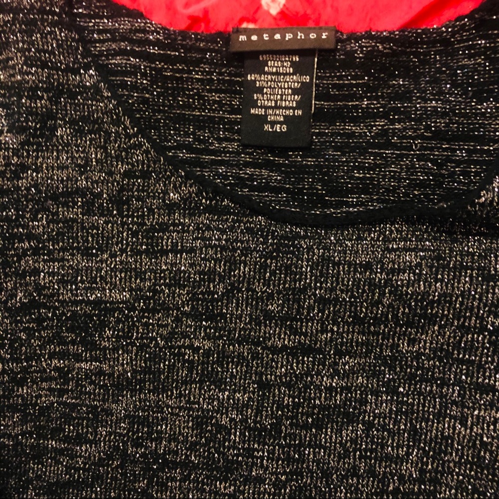 DARK STARLIGHT Sparkle Black & Silver Sweater! - Picture 2 of 4
